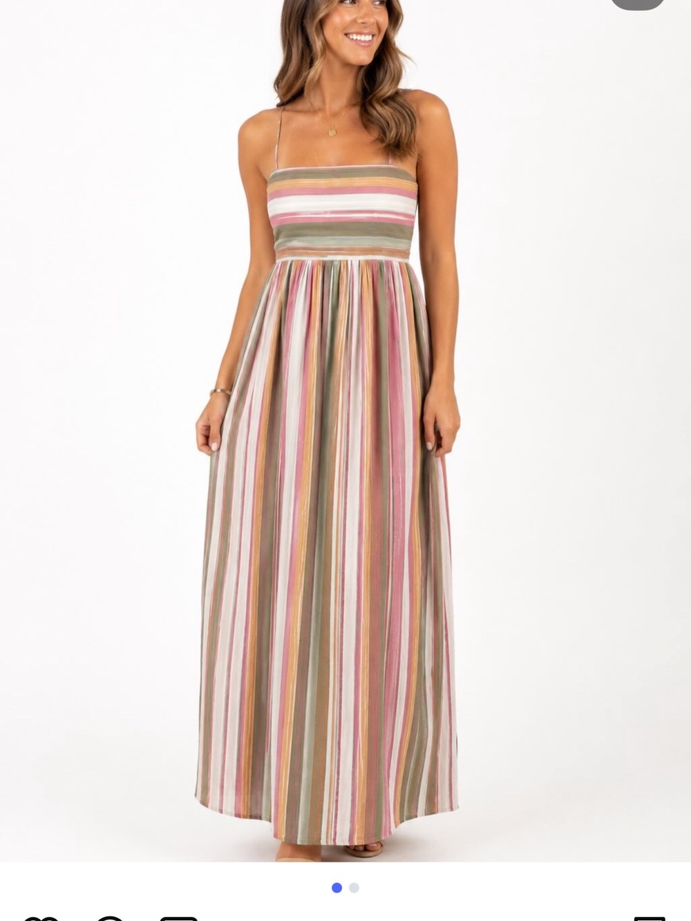 Rachel Zoe Striped Maxi Dress in Pink, Olive, Cream and Tan